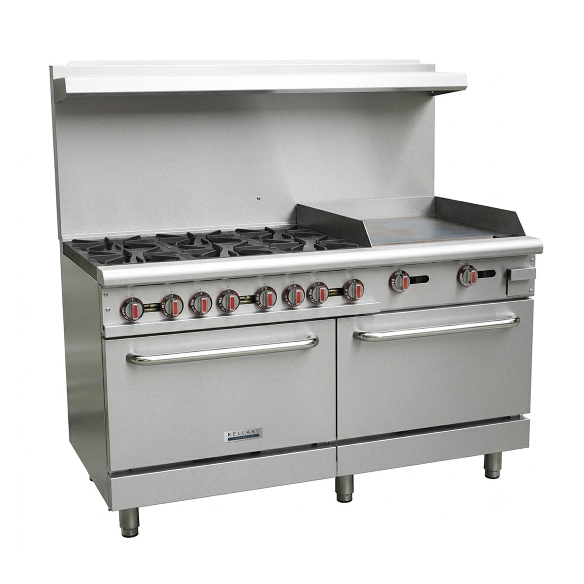 Bellaro Commercial 6 Burner Gas Range with 24 in. Griddle