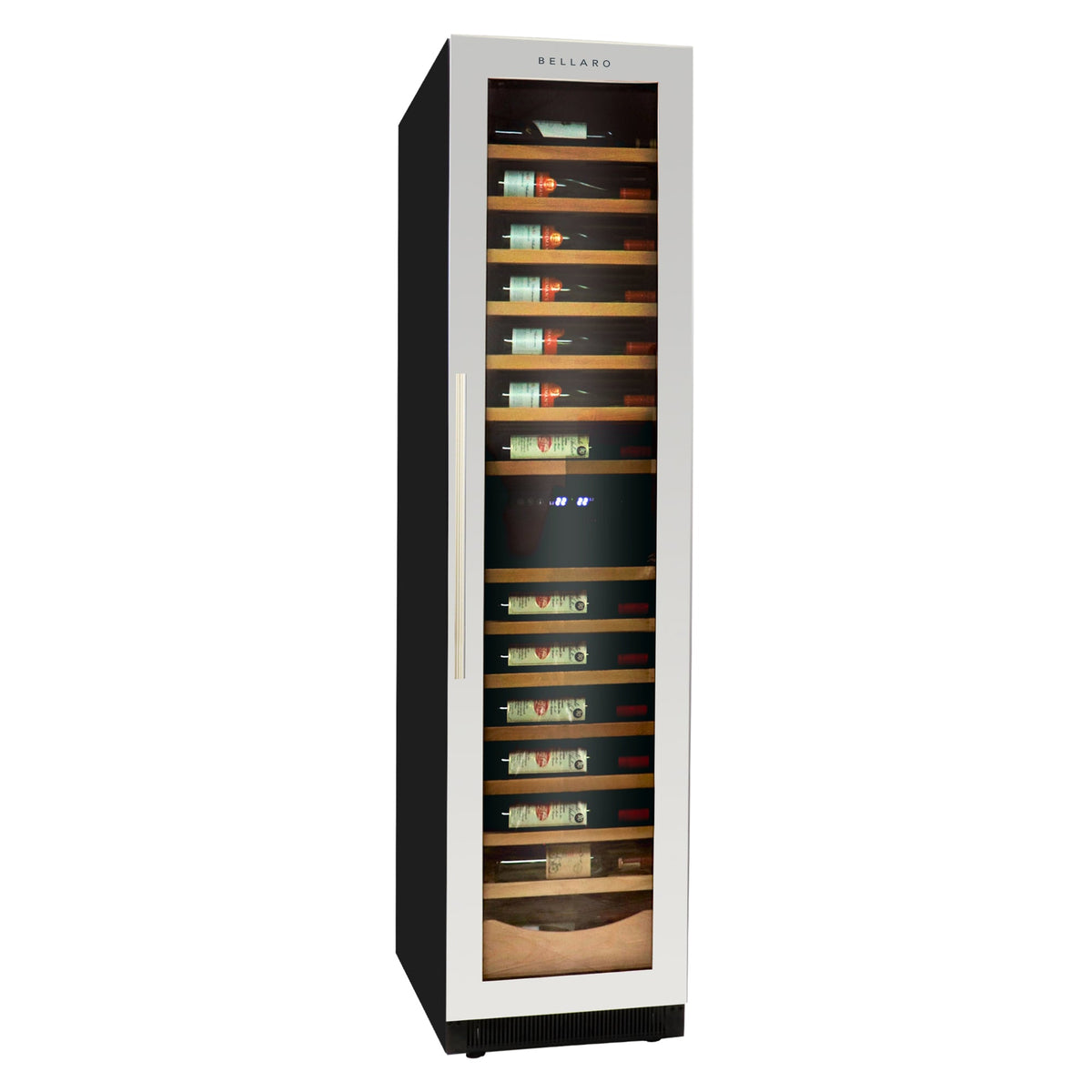 Bellaro 111-Bottle Dual-Zone Wine Fridge, 18 in., Black